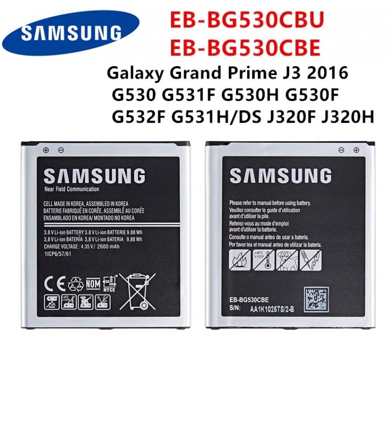 Samsung Grand Prime / Grand Prime Plus Original NFC Battery With 2600mAh Capacity-Silver