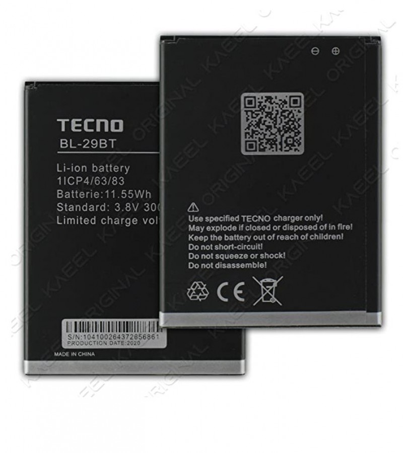 Tecno BL-29BT Battery Replacement For Tecno Spark Go_KC1_Spark 4 Air with 3000mAh Capacity-Black