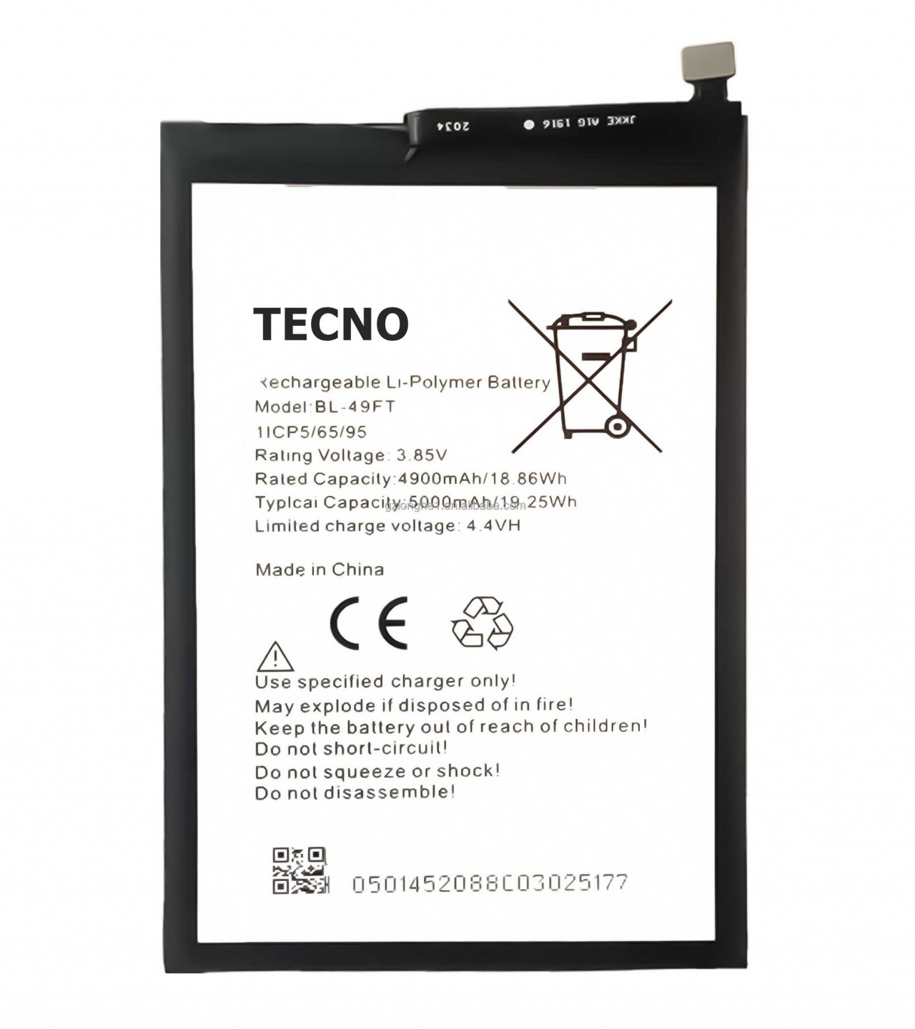 TECNO Camon 15 Air Battery Replacement BL-49FT Battery with 5000mAh Capacity_Silver