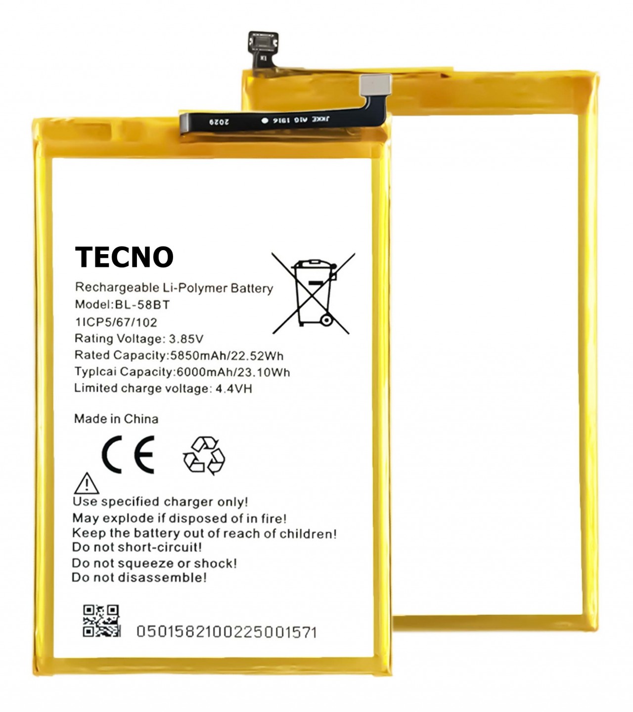 TECNO POVA Battery BL-58BT Battery with 6000mAh Capacity_Silver