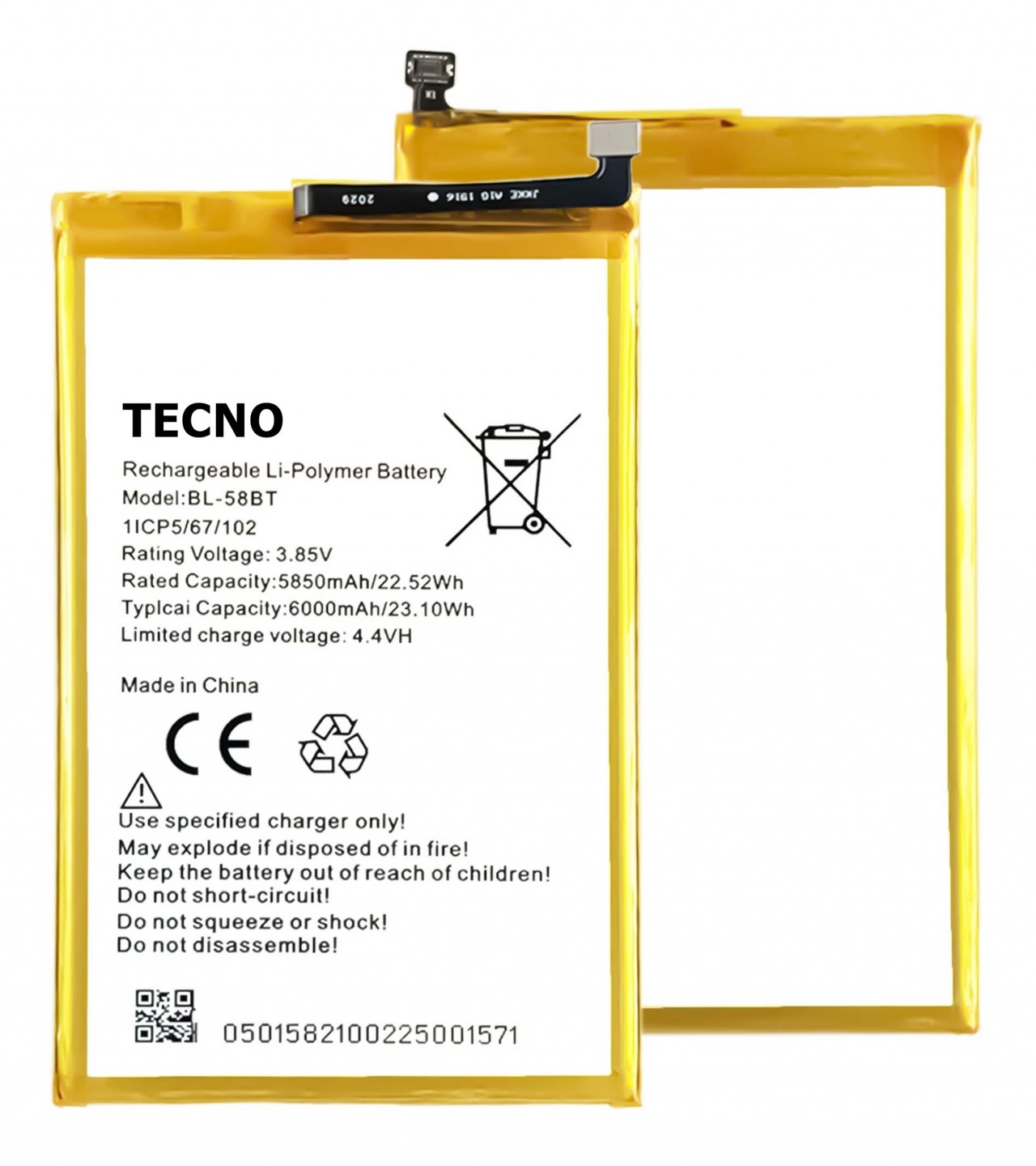 TECNO Spark 6 Air (KE6) Battery Replacement BL-58BT Battery with 6000mAh Capacity_Silver