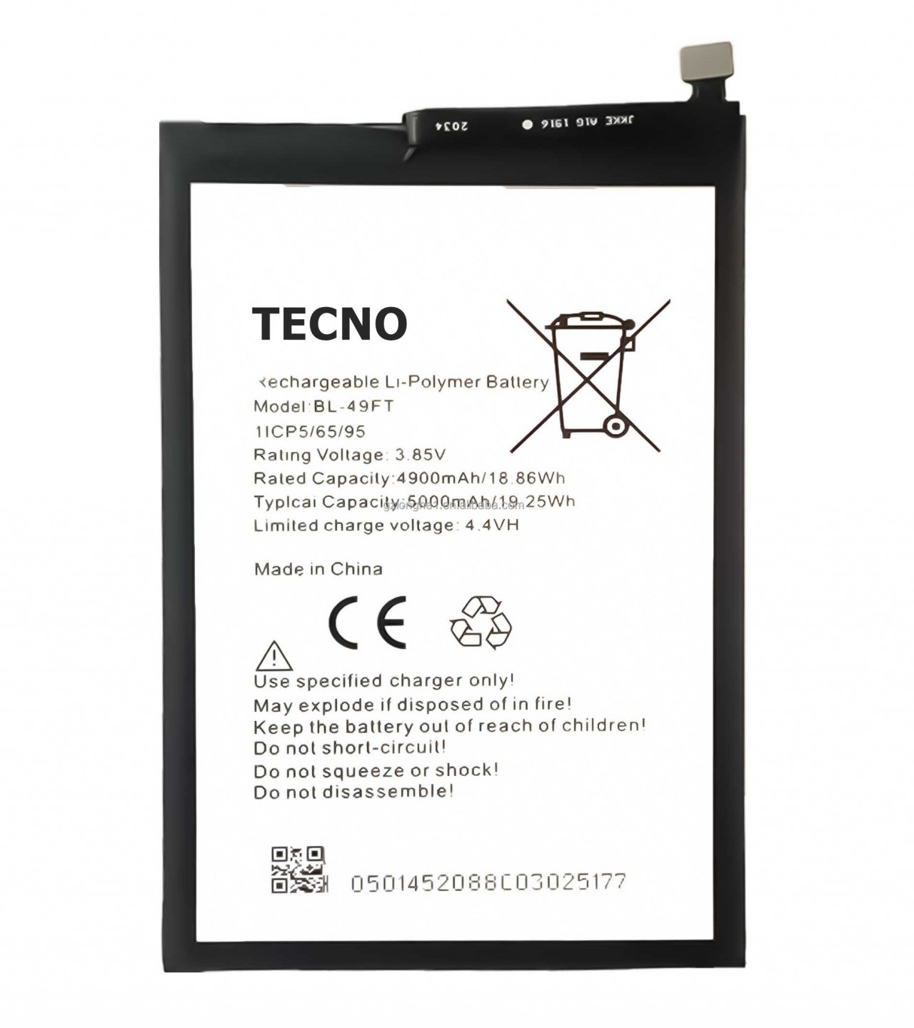 TECNO Spark Go 2020 Battery Replacement BL-49FT Battery with 5000mAh Capacity_Silver