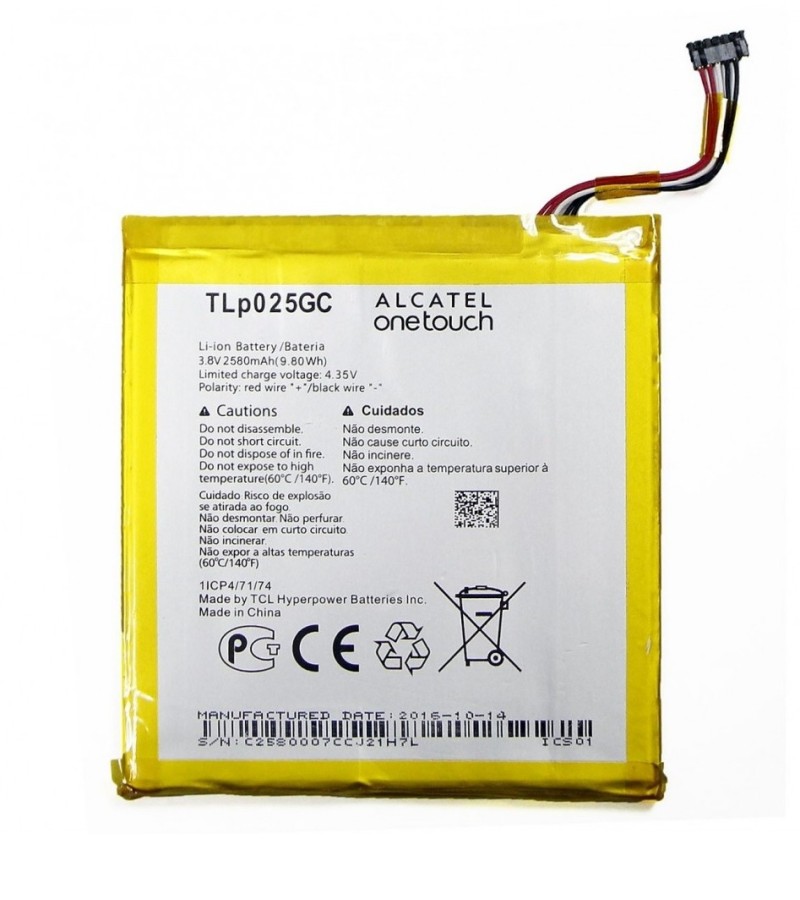 TLP025GC Battery For Alcatel Pixi 4 7" 7.0 OT-8063 9003X 9003A Capacity: 2580mAh