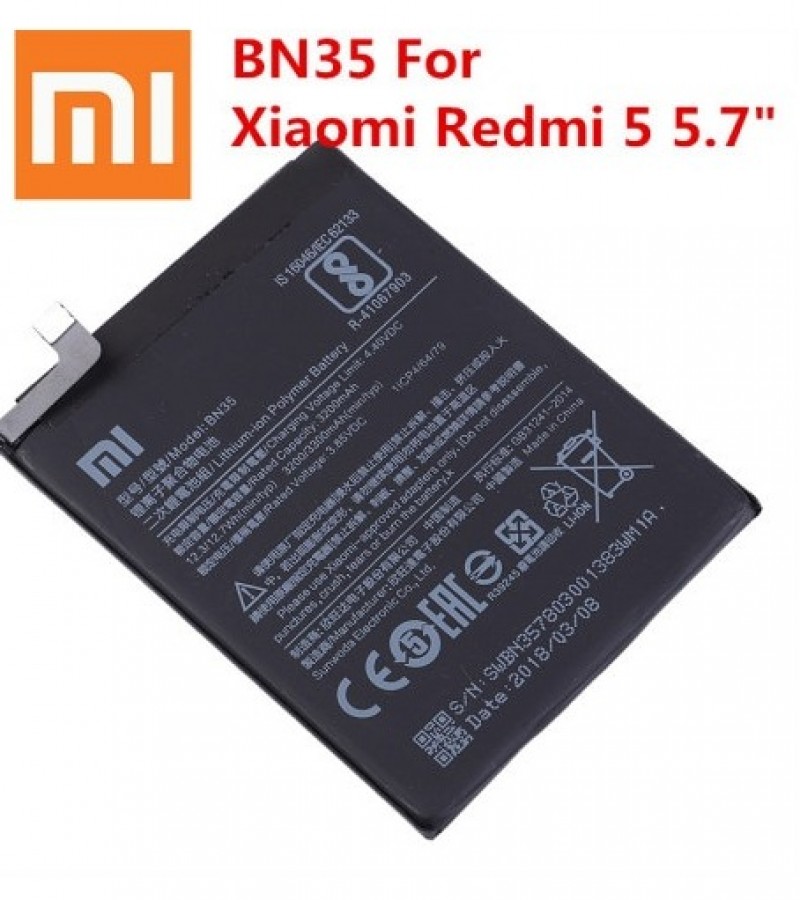 Xiaomi BN35 Battery Replacement For Redmi 5 Battery With 3300mAh Capacity