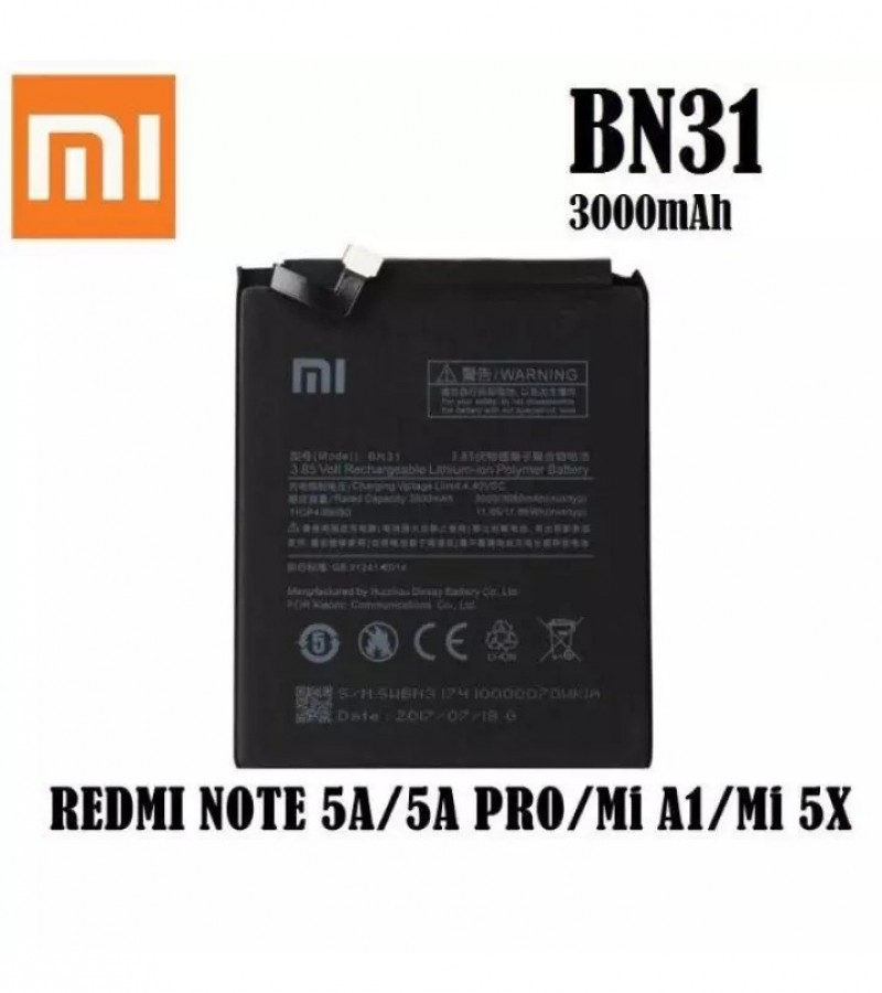 Xiaomi Note 5A / Note 5A Pro Battery Replacement BN31 Battery with 3080mAh Capacity _ Black