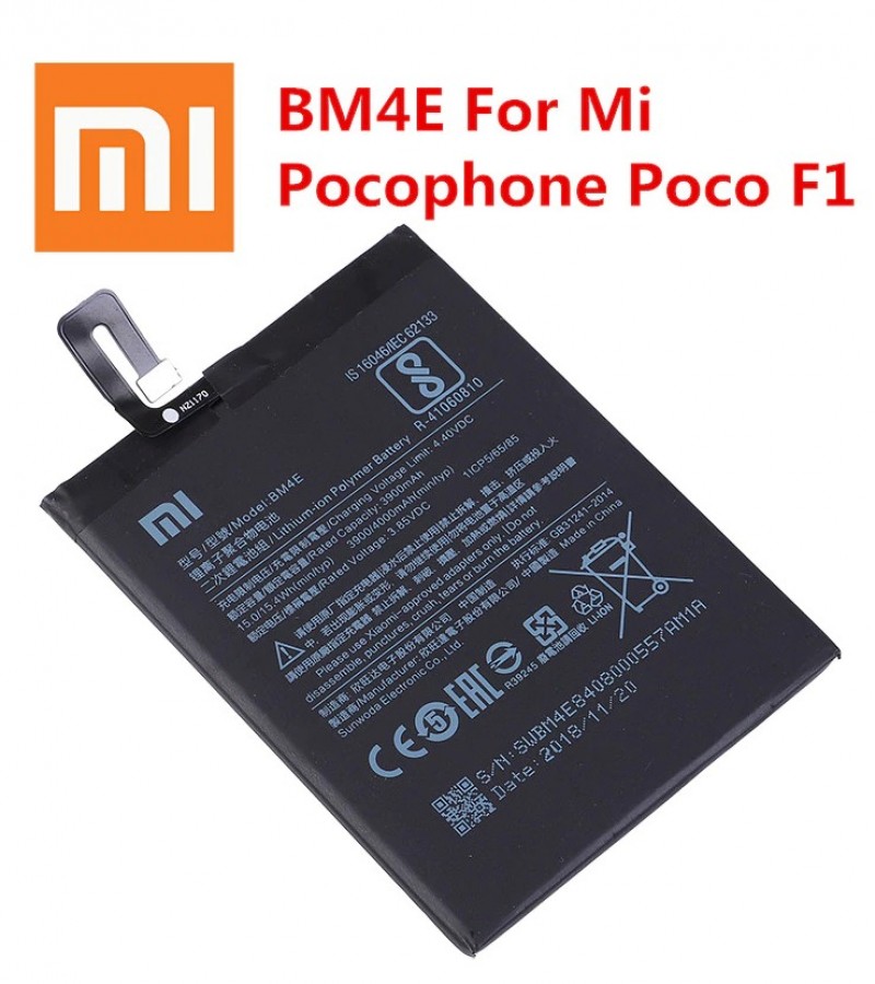 Xiaomi Poco F1 Battery Replacement BM4E Battery with 4000mAh Capacity - Black