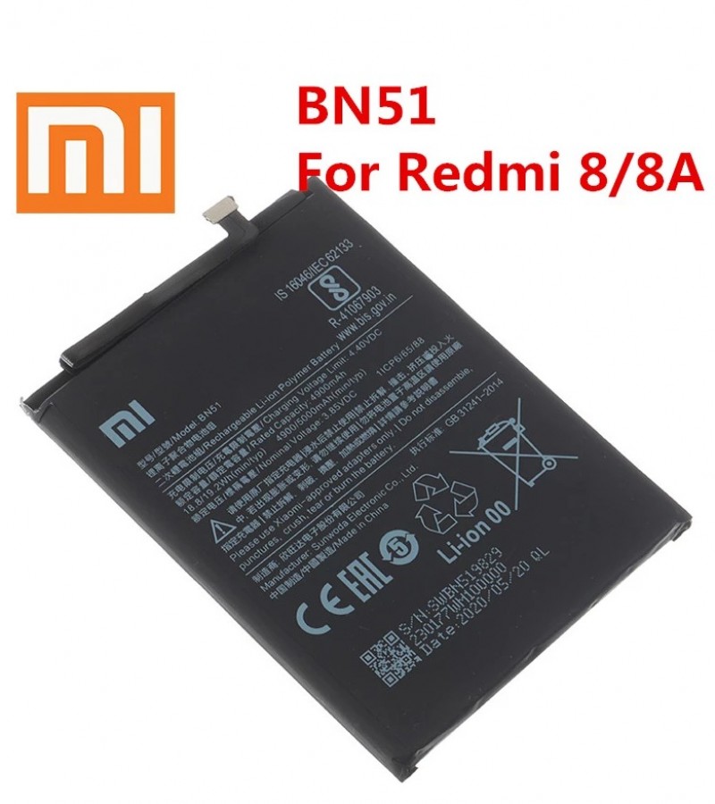 Xiaomi Redmi 8 , Redmi 8A Battery Replacement BN51 Battery with 4000mAh Capacity - Black
