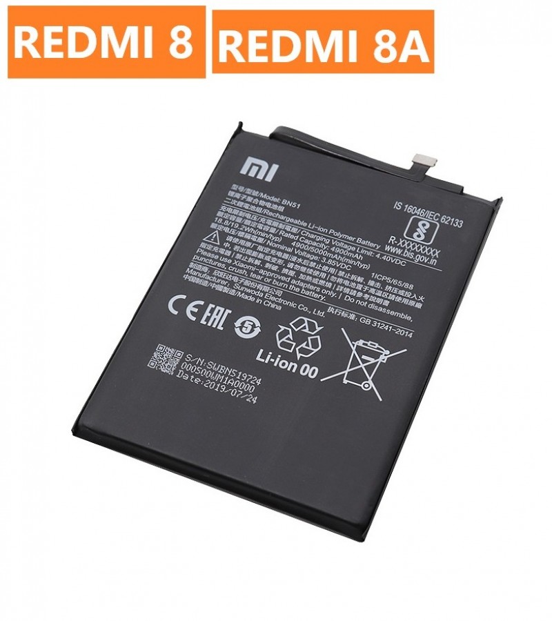 Xiaomi Redmi 8 , Redmi 8A Battery Replacement BN51 Battery with 4000mAh Capacity - Black