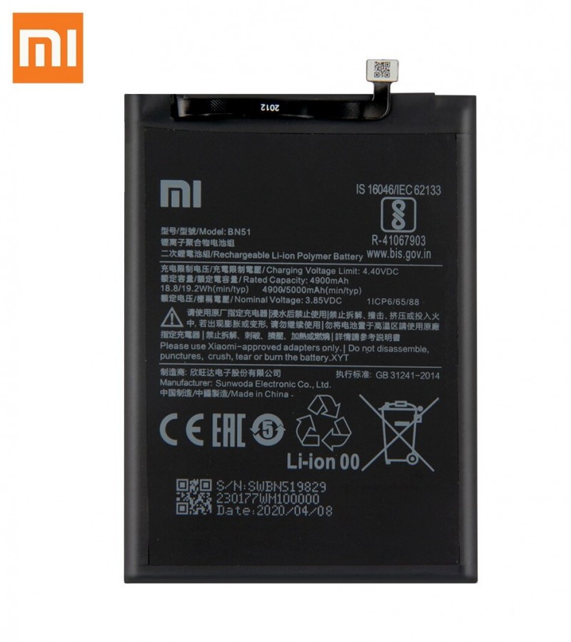 Xiaomi Redmi BN51 Battery Replacement for Redmi 8 / Redmi 8A with 4900/5000mAh Capacity-Black