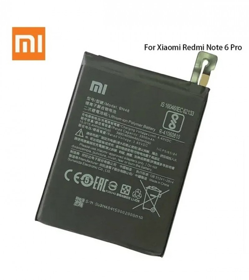 Xiaomi Redmi Note 6 Pro BN48 Battery With 4000mAh Capacity-Black