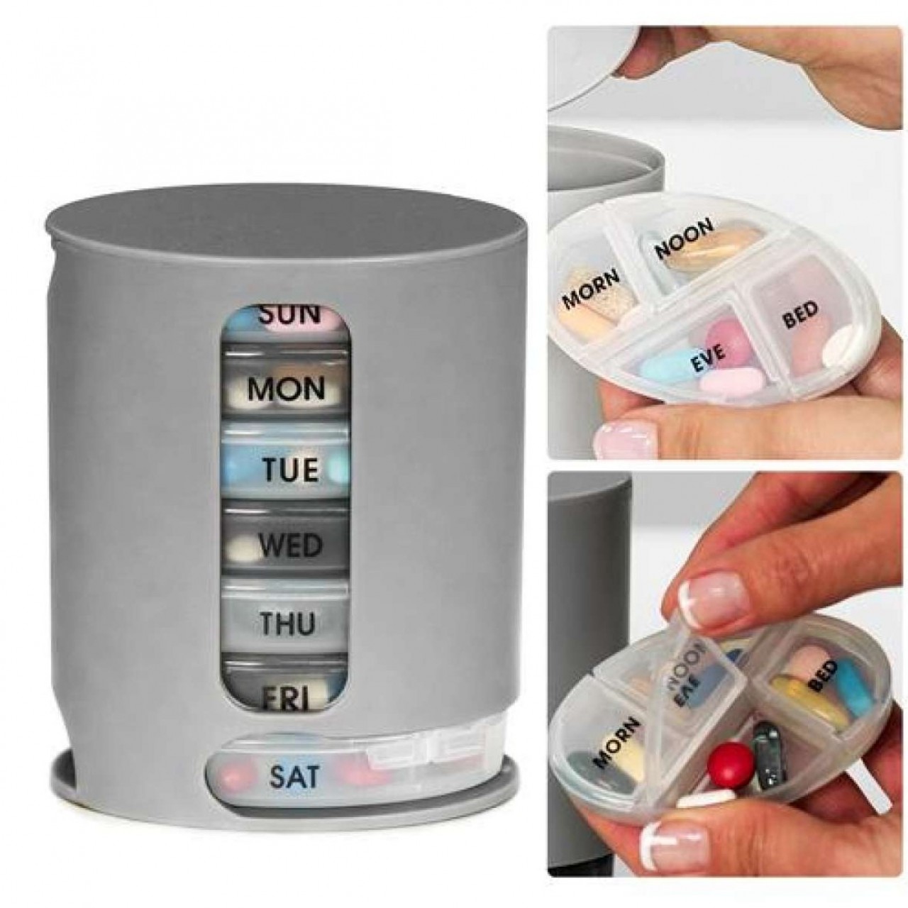 Pill Medicine Storage Organizer - Removable Tray
