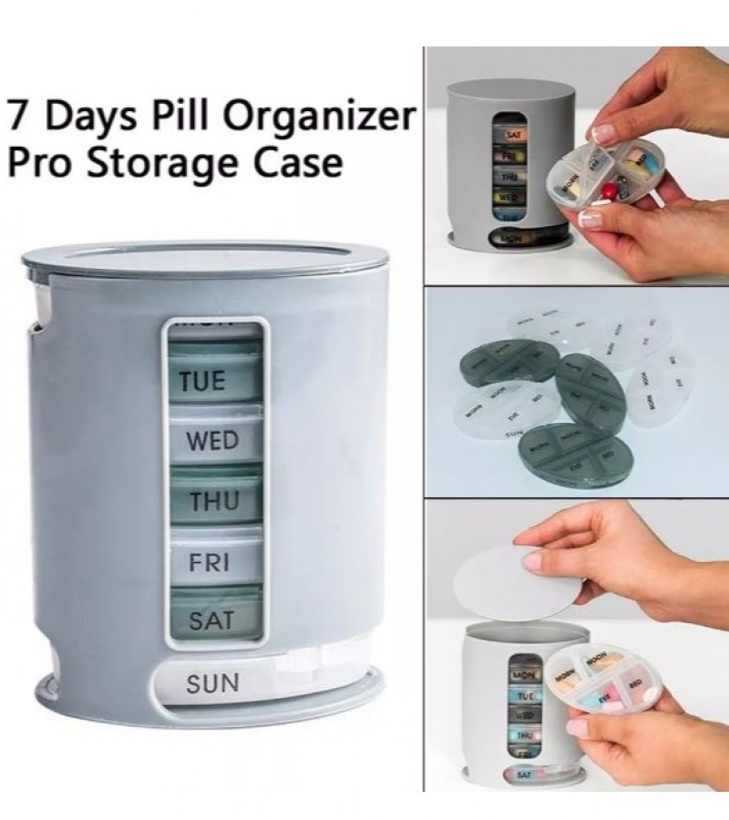 Pill Pro Weekly Medicine Organizer Box 7 Stackable Compartments Each Tray Is Labeled