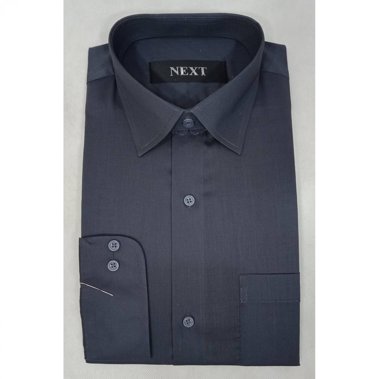 Plain Self Design Formal Shirt For Men - Double Needle Stitching - Grey ...