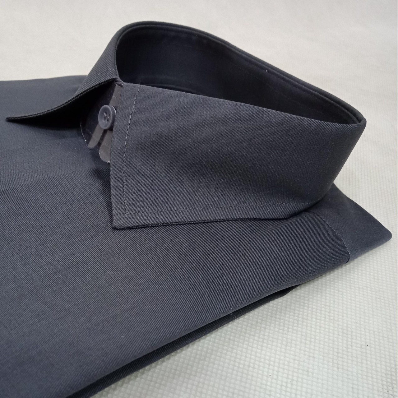Plain Self Design Formal Shirt For Men - Double Needle Stitching - Grey
