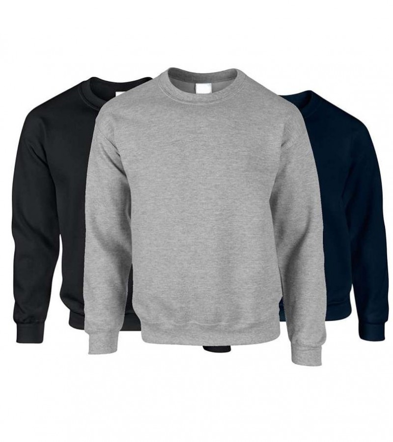Plain Pullover Simple Sweatshirt Sweater Jumper Top for Men Multicolor
