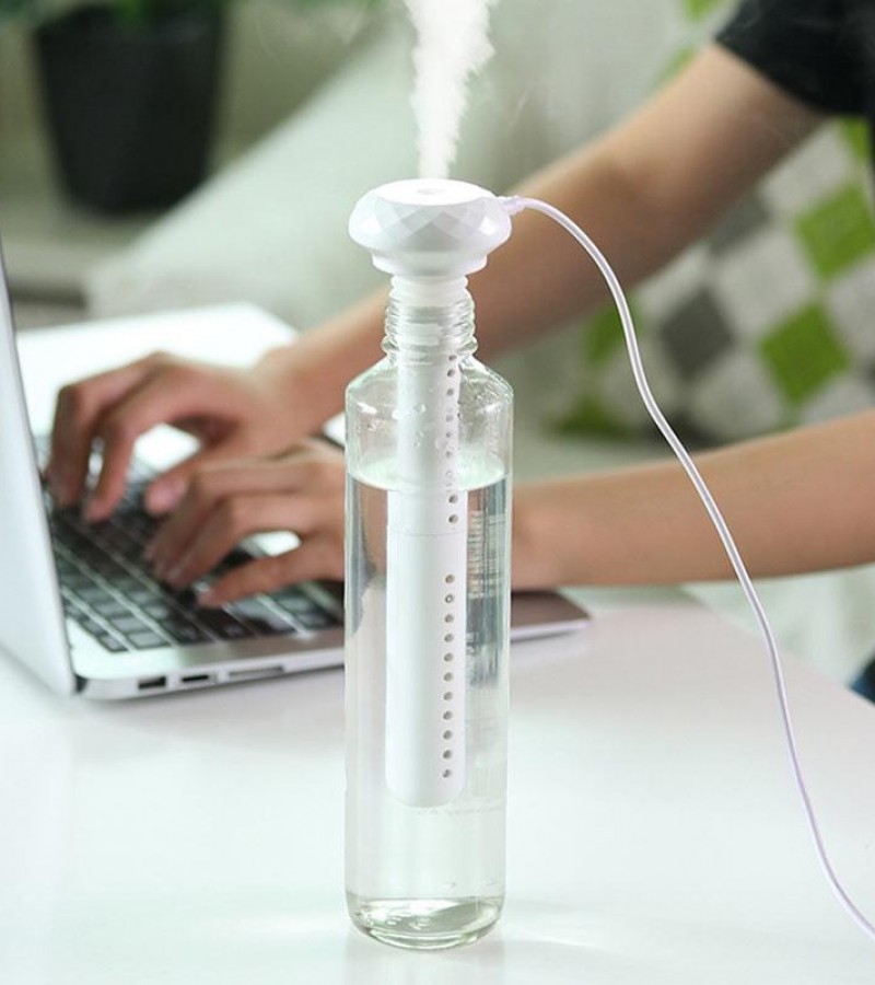 Portable Mini USB Ultrasonic Humidifier Diamond Bottle Aroma Diffuser Mist Maker for Home Office Car