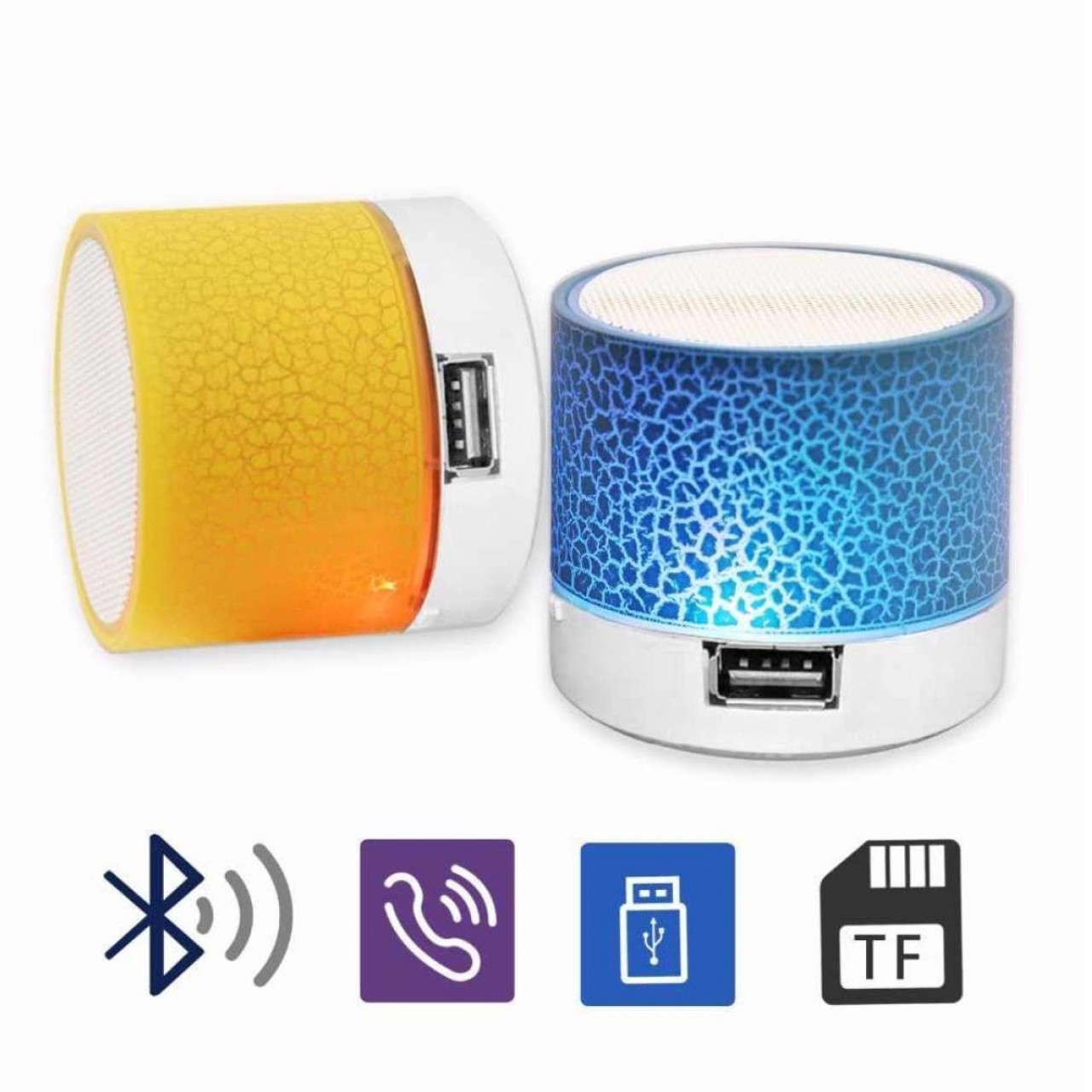 Portable Wireless LED Bluetooth Speaker with USB Slot For Music Plug & Play- MP3 Player