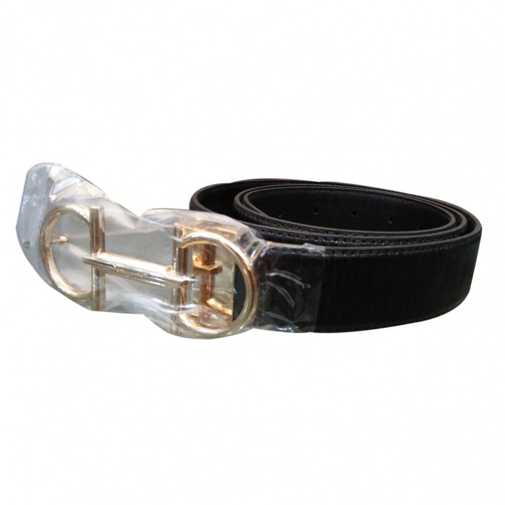 Premium Quality Ferragamo Leather Belt With Golden Buckle For Men