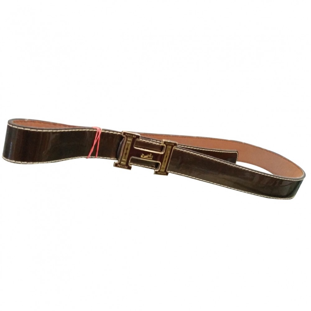 Premium Quality H Design Brown Leather Belt For Men