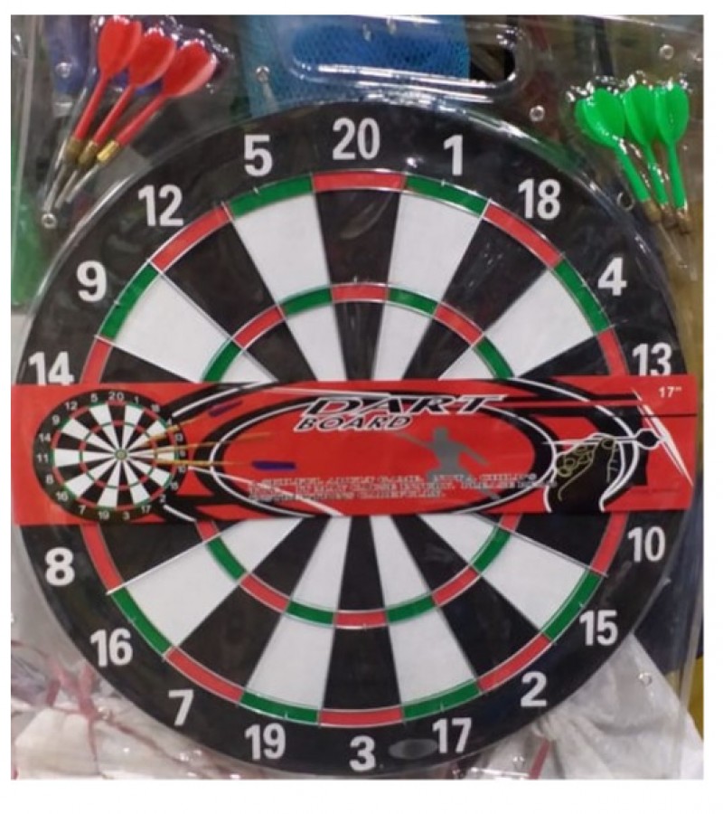 17" Dart Board, 6 x Darts