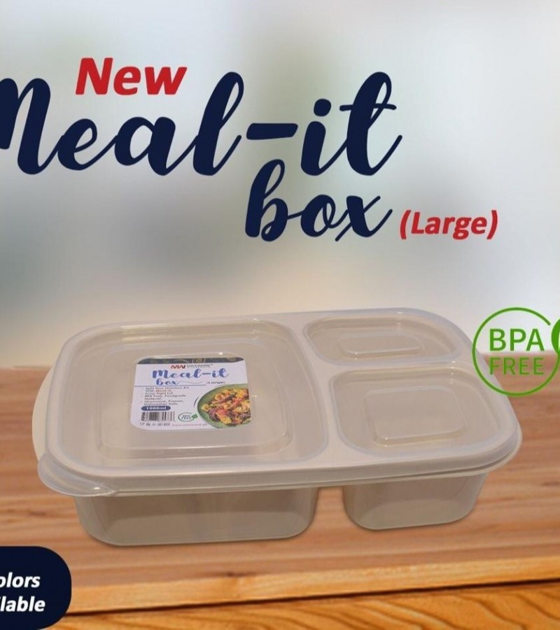 3 portion bento lunch box cum food storage container in different colors