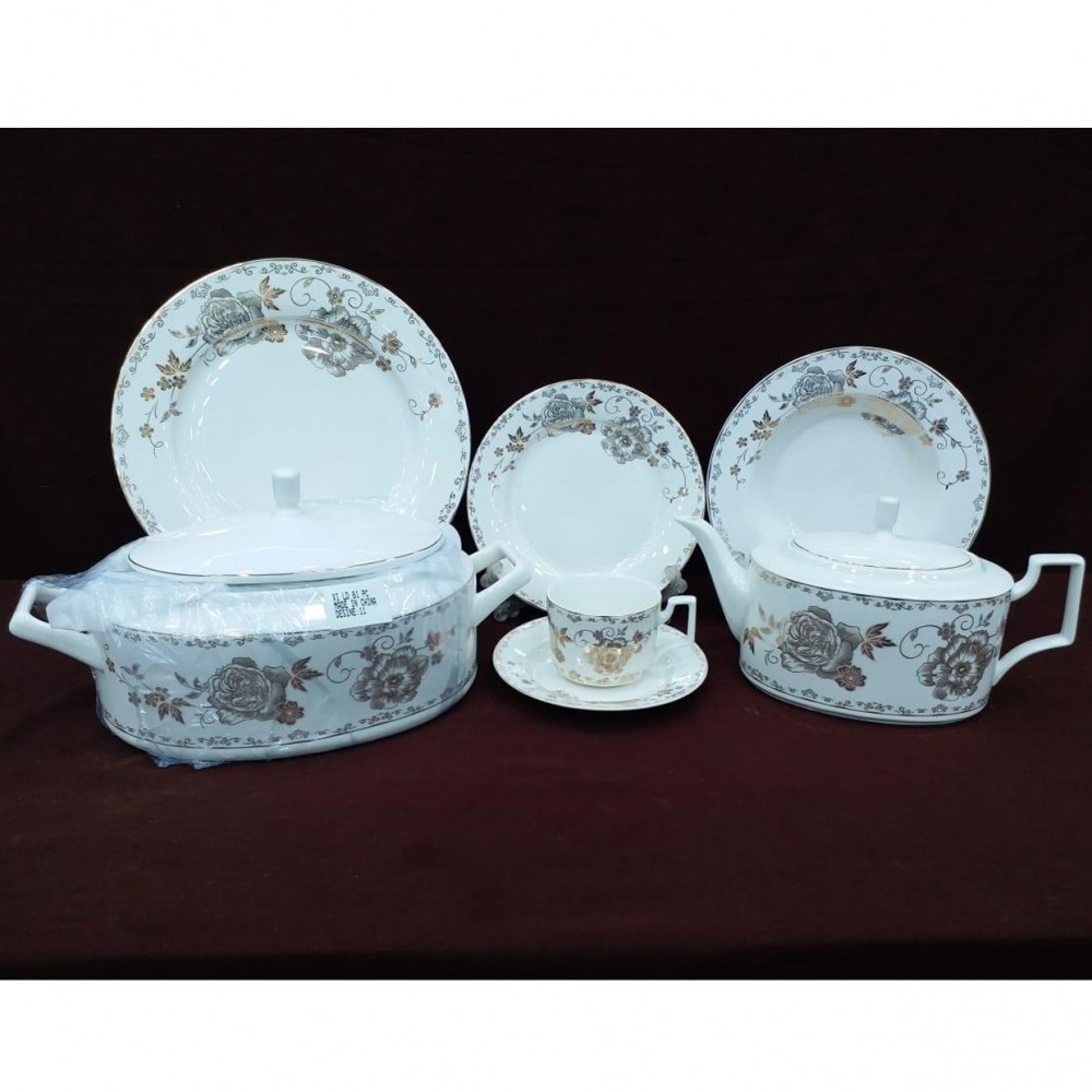 61 Piece Bone China Dinner Set - 8 Person Serving - 21KG