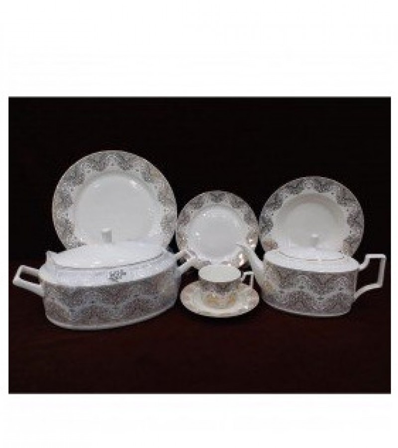 61 Piece Fine Bone China Dinner Set - 8 Person Serving - 21KG
