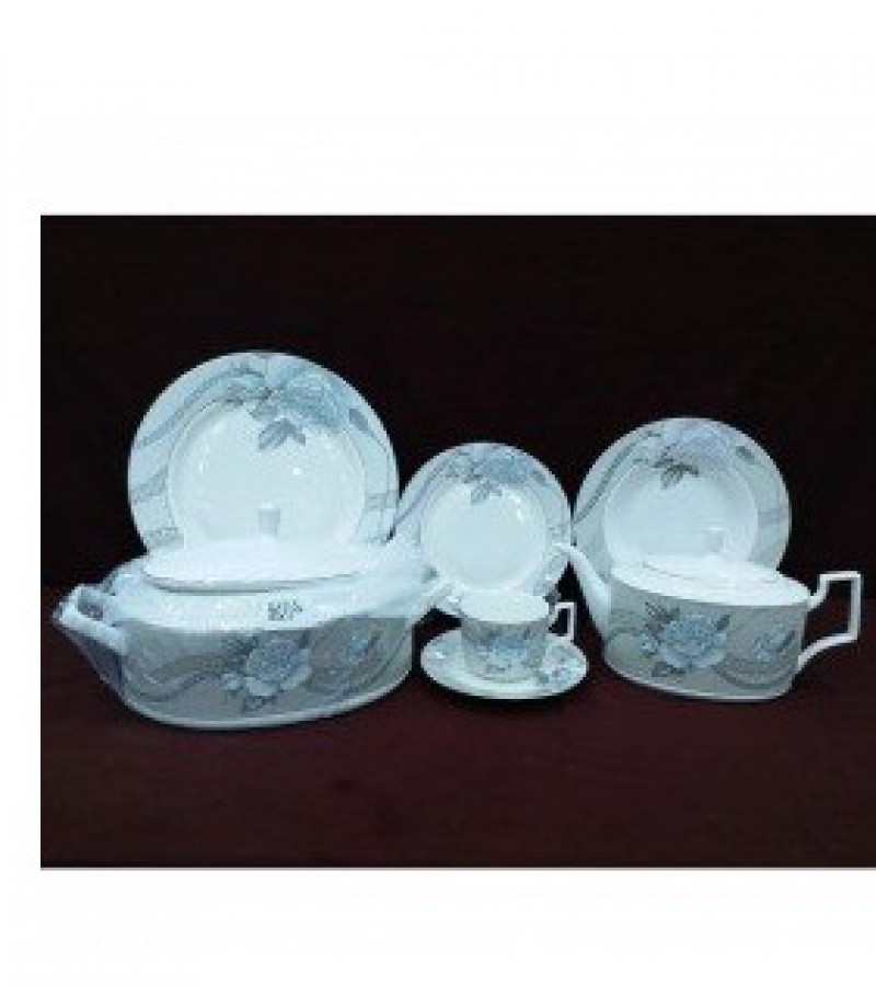 61 Piece Flower Bone China Dinner Set - 8 Person Serving - 21KG