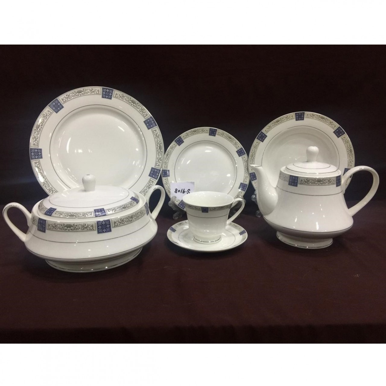 75 Piece Elegant Bone China Dinner Set - 8 Person Serving - 22KG