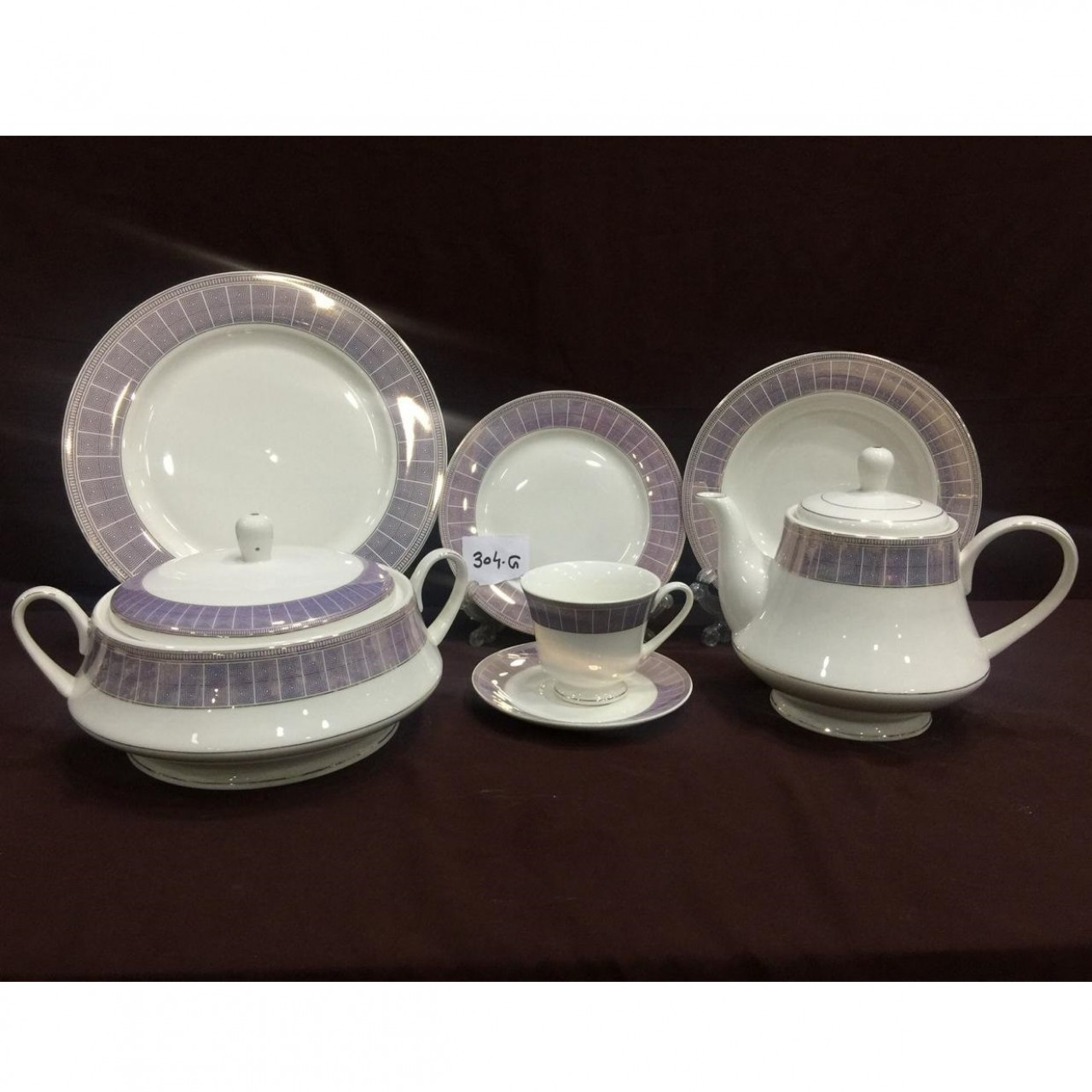 75 Piece Premium Bone China Dinner Set - 8 Person Serving - 22KG