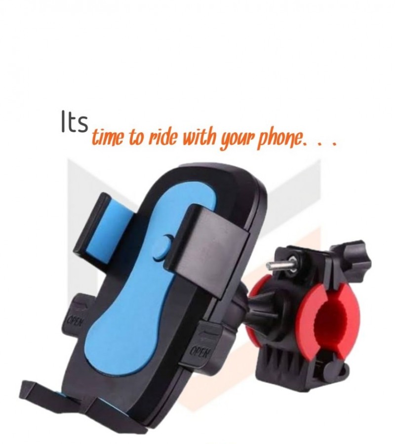 Bike Bicycle Handlebar Gripper Holder Stand For Mobile Phone-Black