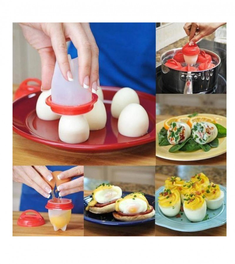 Egg Cooker Boiled Maker Set - 6 Packs Nonstick Silicone Eggs Boiler