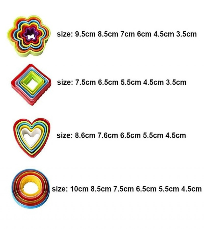 1 Set 5pcs Plastic Cookie Cutters Colorful Multi-Size Random Design Deliver