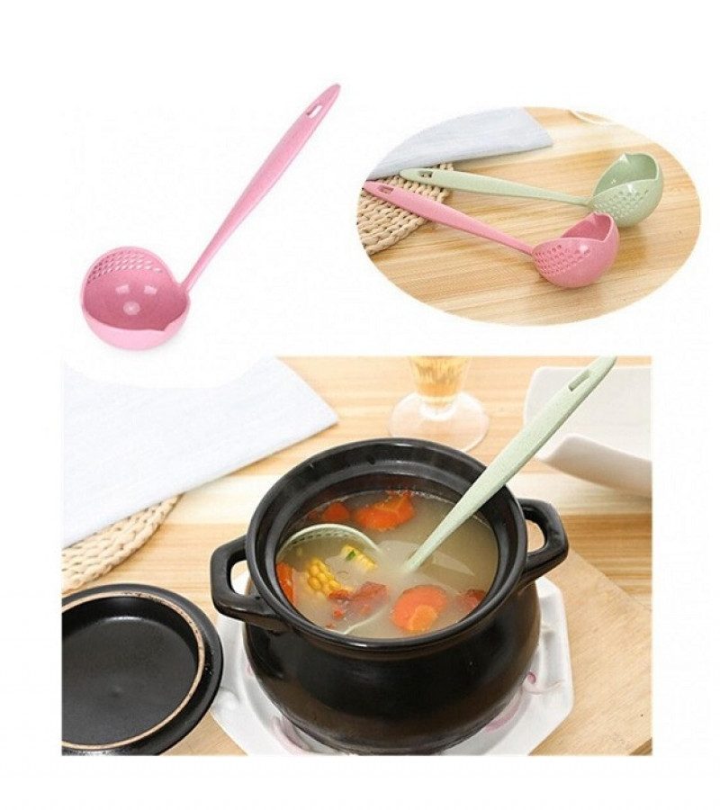 2 in 1 Filter Colander Hot Pot Porridge Soup Long Handle