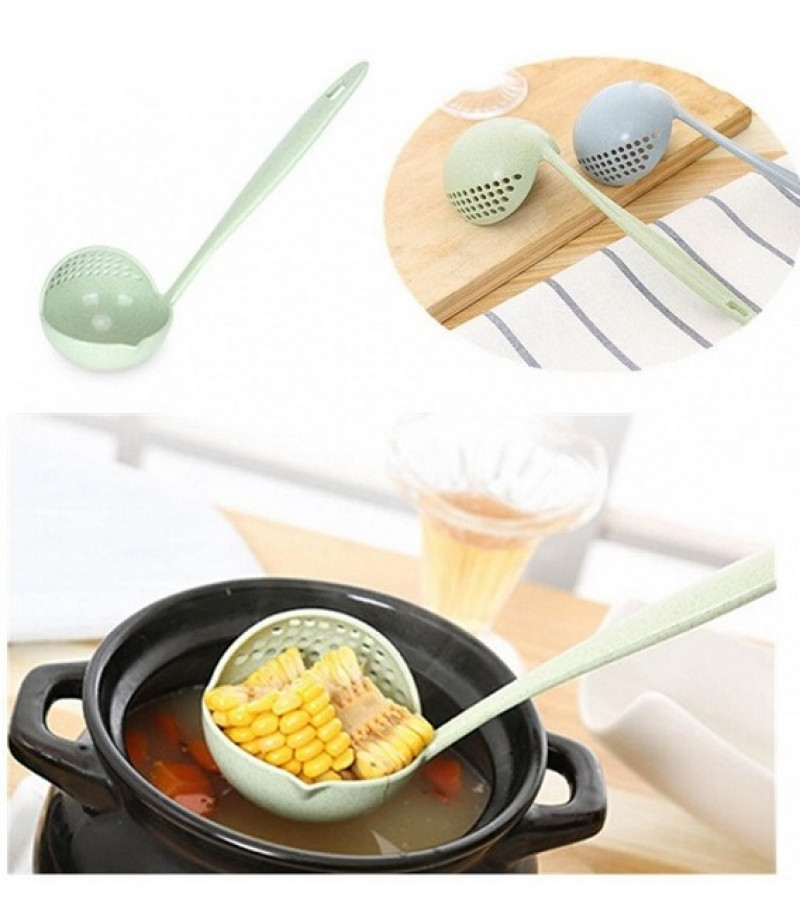 2 in 1 Filter Colander Hot Pot Porridge Soup Long Handle