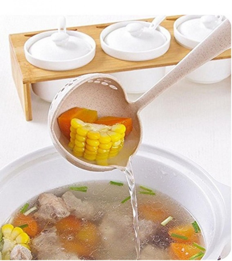 2 in 1 Filter Colander Hot Pot Porridge Soup Long Handle