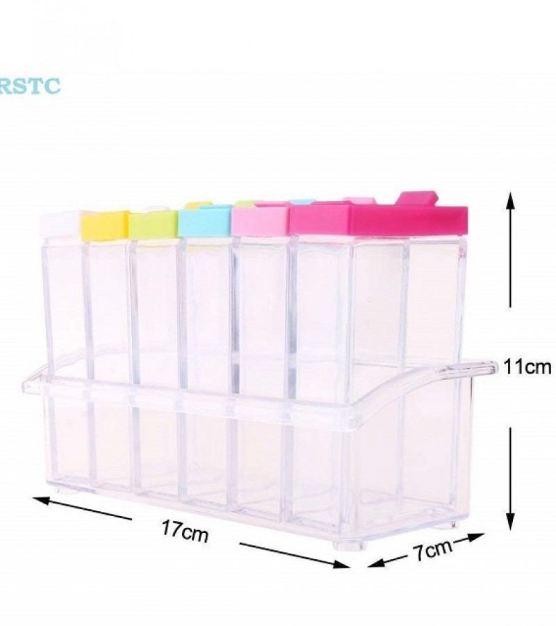 6 pcs Jar Spice Rack Plastic Seasoning Masala Box
