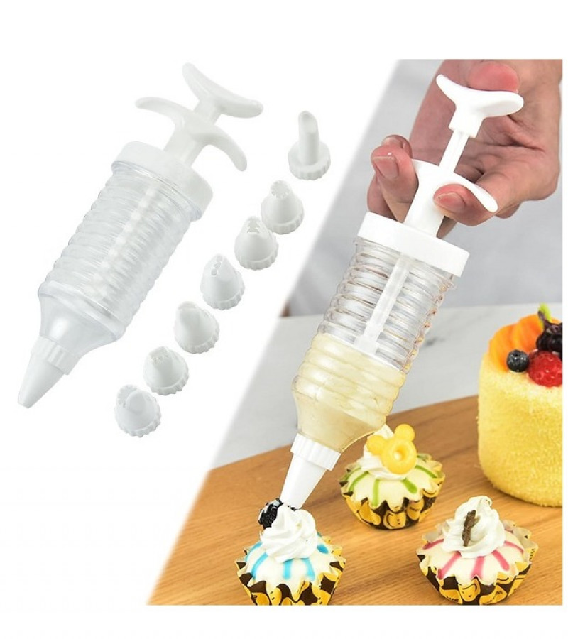 8pcs Plastic Baking Piping Nozzle Dispenser Icing Pastry Decoration Tool