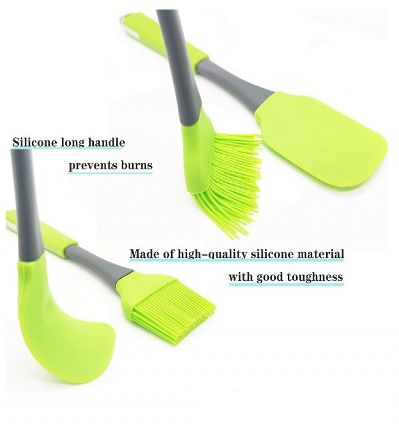 Green Silicone Spatula and Pastry Brush Set