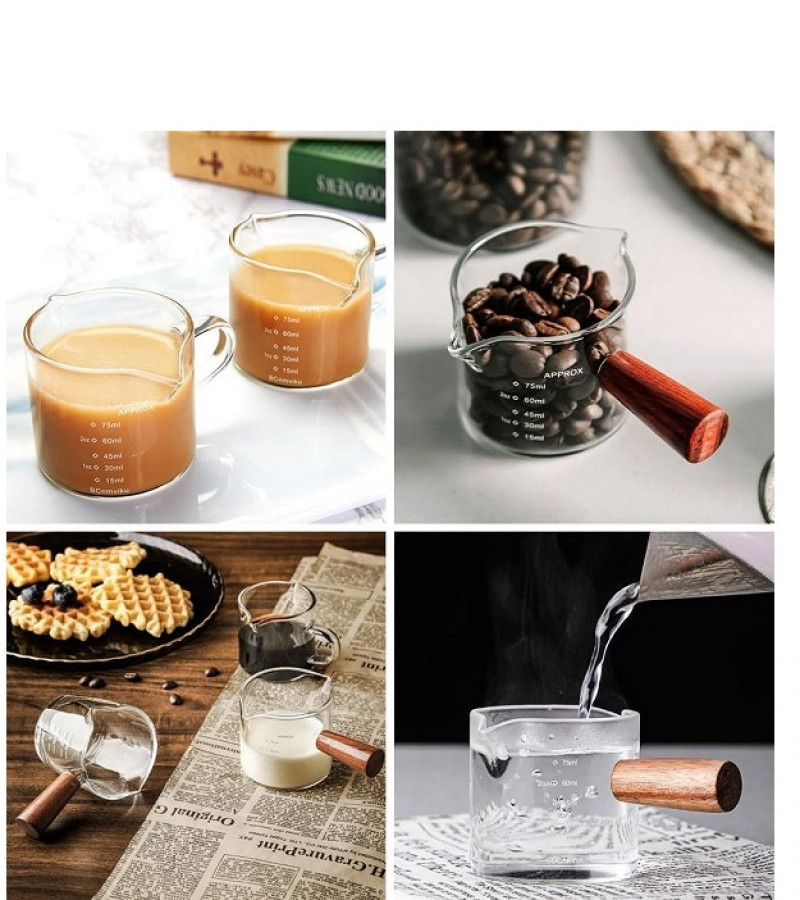 Shrink Coffee Cup Milk Glass Espresso Shot Cup Dispenser Syrup Pitcher Glass