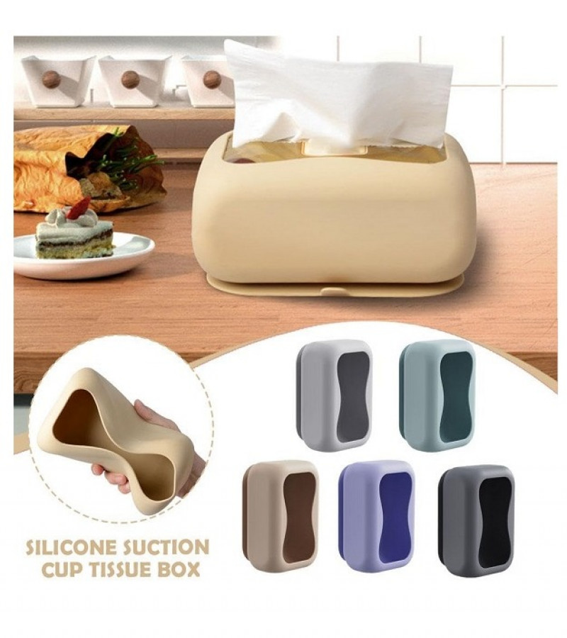 Silicone Suction Cup Rectangle Tissue Box
