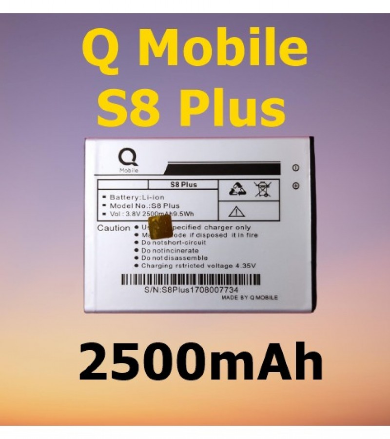 Q Mobile S8 Plus Battery Replacement With 2500mAh Capacity_Silver