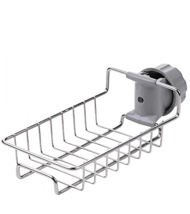 1 Layers Sink Caddy Stainless Steel Rust Free Sponge Dish Washing Liquid Faucet Tap Rack Organizer