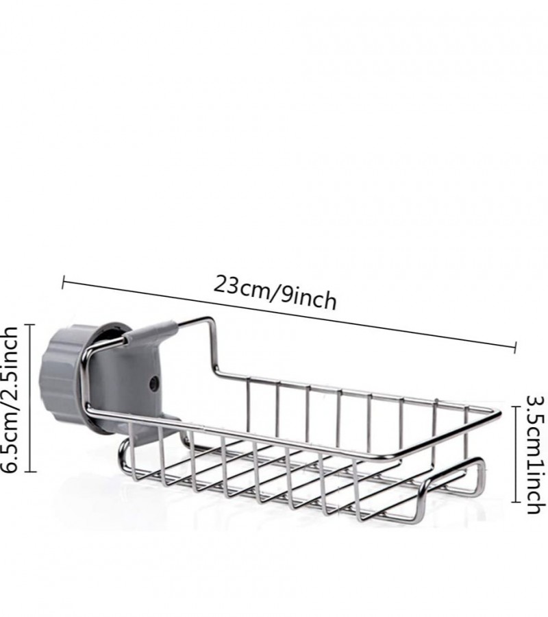 1 Layers Sink Caddy Stainless Steel Rust Free Sponge Dish Washing Liquid Faucet Tap Rack Organizer