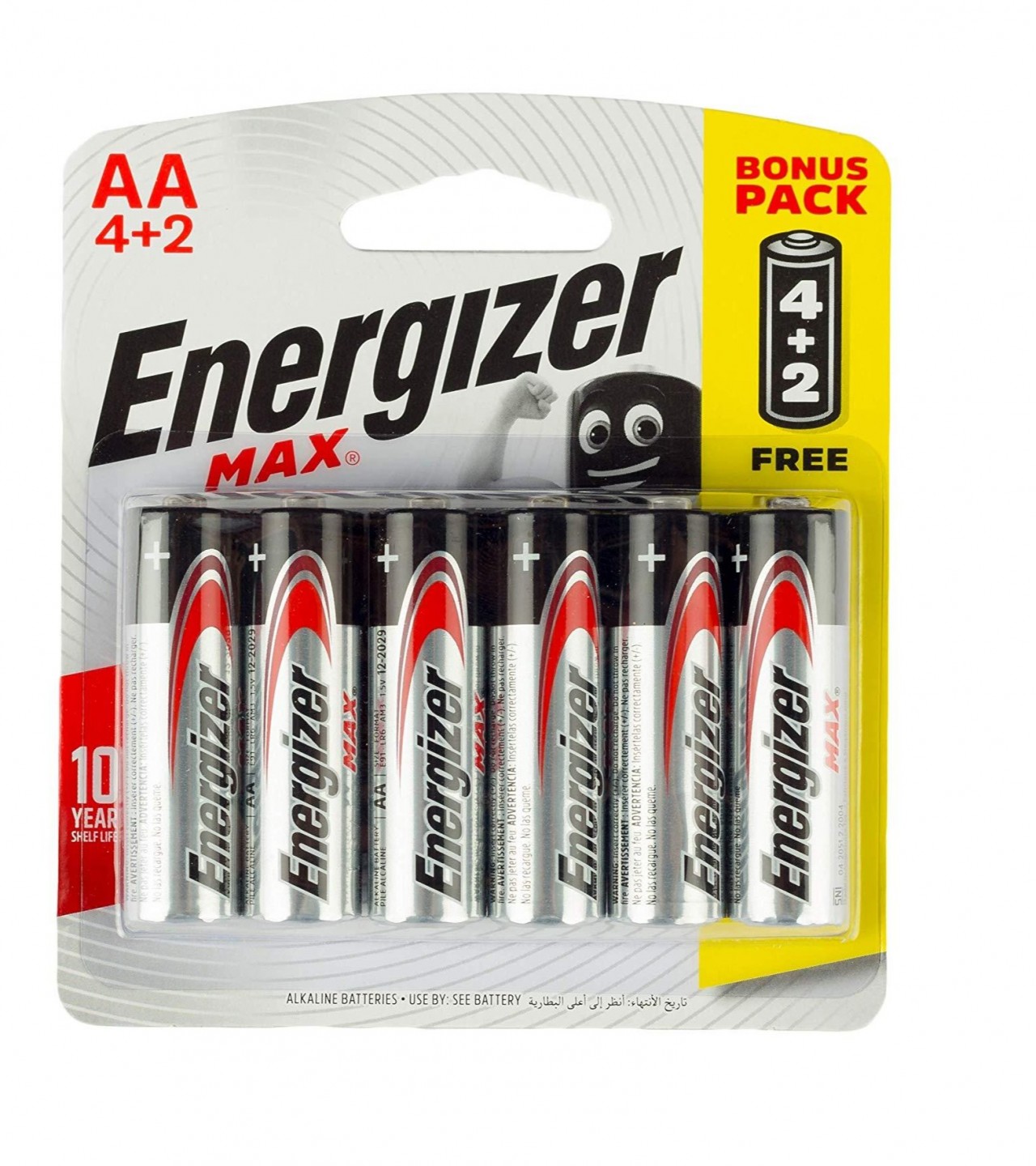 100% Original Energizer MAX AA Batteries, 4+2 Bonus Pack Alkaline Battery Cells