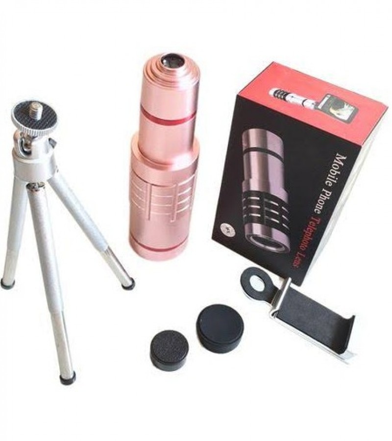 18X Mobile Phone Lens Telescope Camera Telephoto Lens for Smartphones - Rose Gold