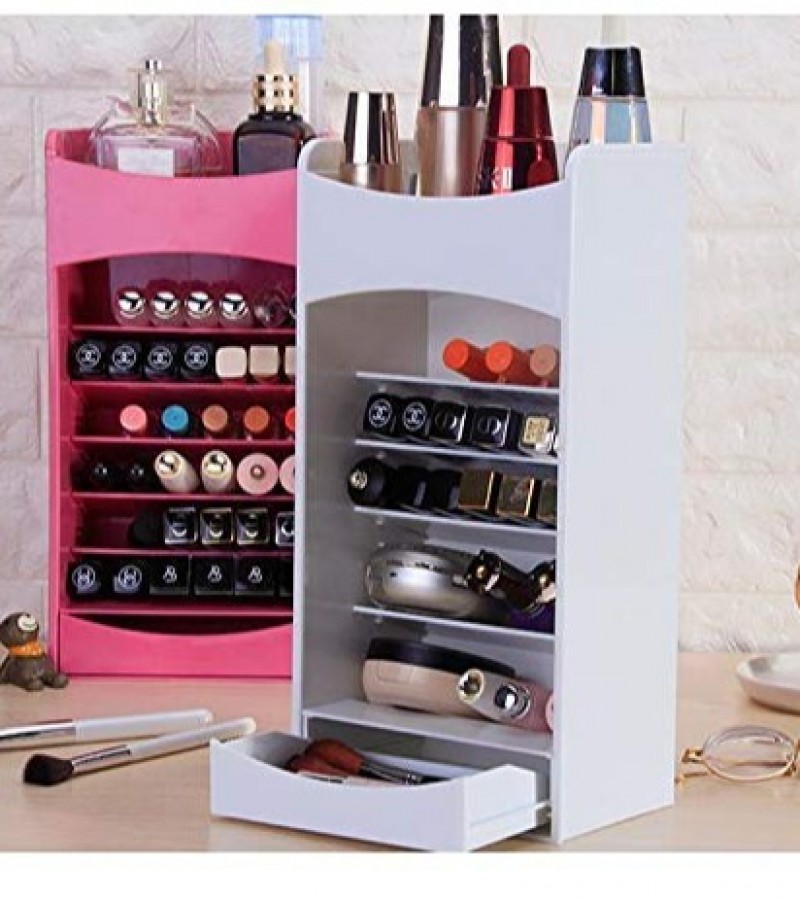 1Pcs Adjustable Cosmetic Storage Organizer with Multi Layer Rack Holder and a Drawer