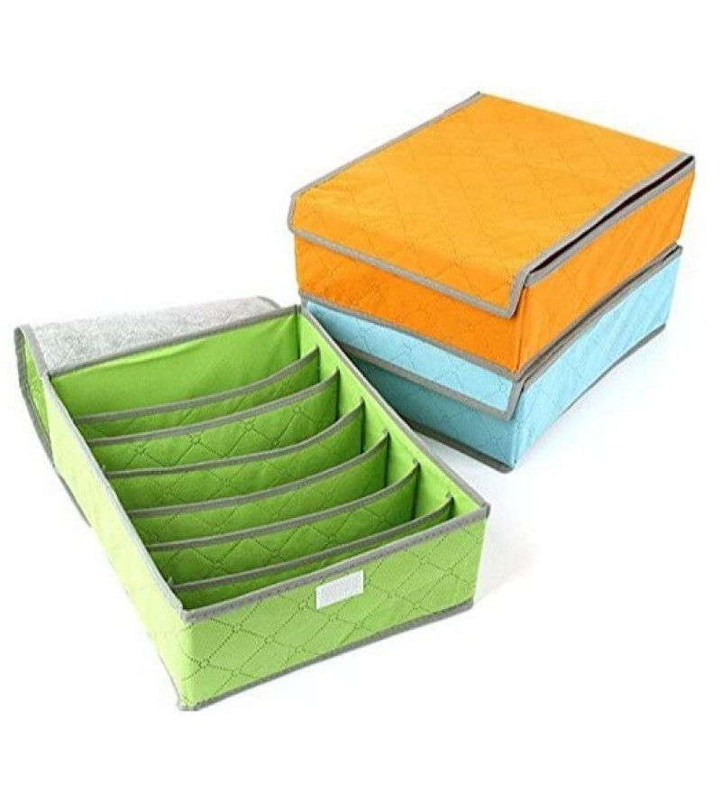 1Pcs Foldable Fabric Home Storage 7 Grid Bag Organizer Clothes Scarf Socks Organizer Bag - Multi