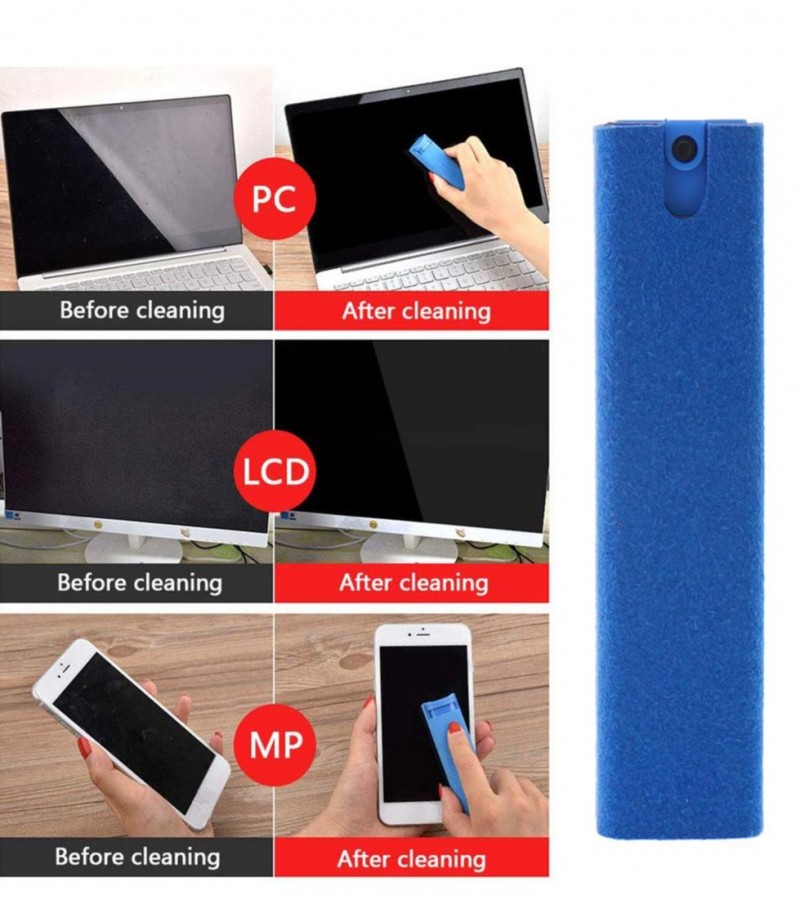 2 In 1 Phone Screen Cleaner Spray Computer Mobile Phone Screen Dust Removal Tool Easy to Use - Multi