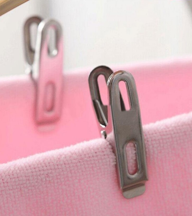 20Pcs Laundry Clamps Stainless Steel Towel Clothes Socks Clip Hanging Metal Clip Household Storage